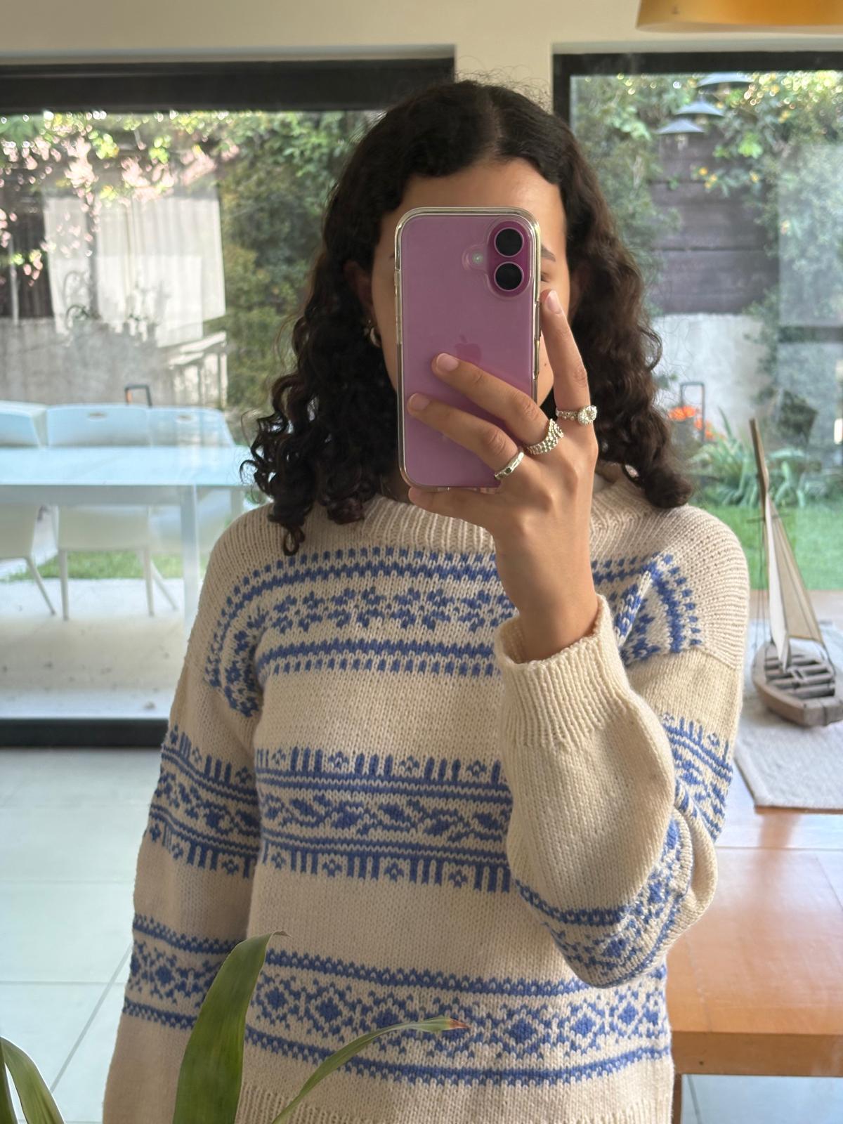Blue fair isle sweater